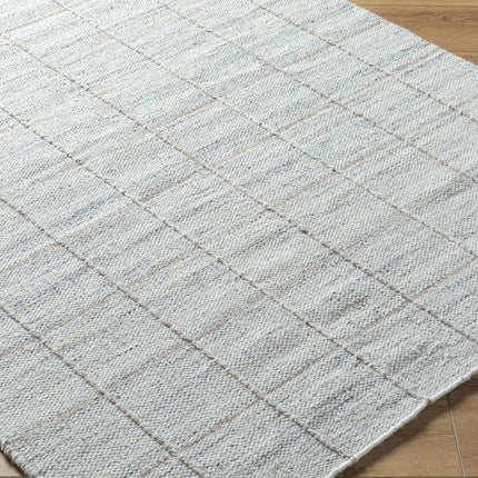 Nissa Light Gray Checkered Wool Rug Rugs TriadCommerceInc