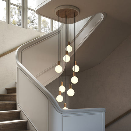 Nine Pendant Light in Oak + Sphere IV Home Decor > Lighting > Ceiling Lights > Pendant Lights TriadCommerceInc