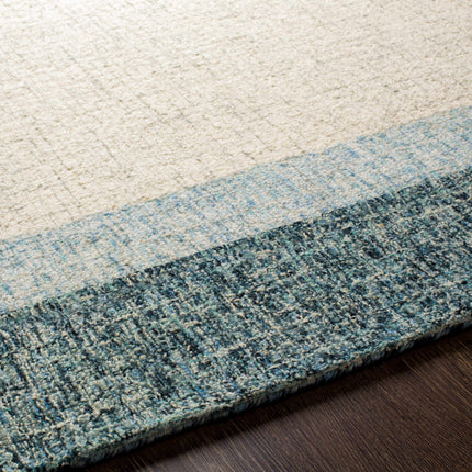 Padada Green Bordered Cream Wool Rug Rugs TriadCommerceInc