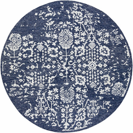 Poole Navy Wool Area Carpet Rugs TriadCommerceInc 8' Round