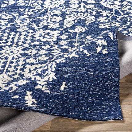Poole Navy Wool Area Carpet Rugs TriadCommerceInc