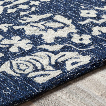 Poole Navy Wool Area Carpet Rugs TriadCommerceInc