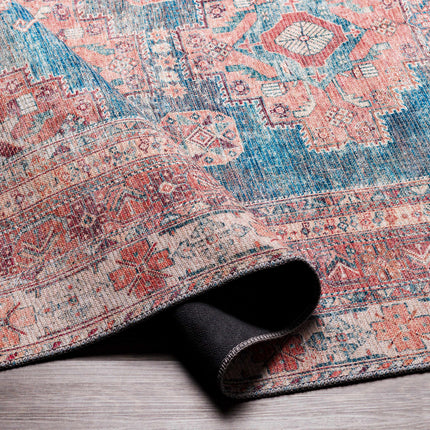 Baltinglass Rust & Blue Washable Area Rug - Clearance Rugs TriadCommerceInc