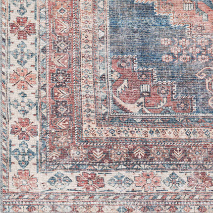 Baltinglass Rust & Blue Washable Area Rug - Clearance Rugs TriadCommerceInc