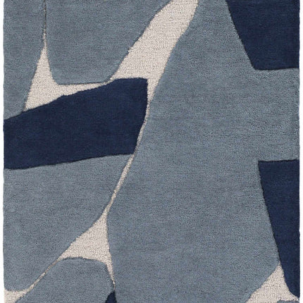 Robbins Modern Blue Wool Rug Rugs TriadCommerceInc 2'6" x 8' Runner