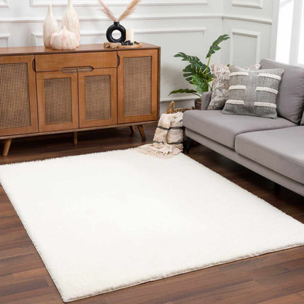 Heavenly Solid Cream Plush Rug Rugs TriadCommerceInc