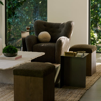 Saddle Oak Ottoman - Mocha Ottomans TriadCommerceInc