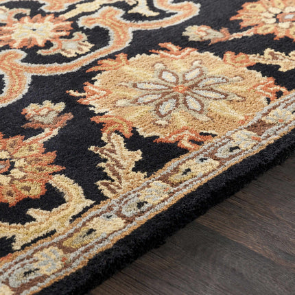 Salix Hand Tufted Black Wool Rug Rugs TriadCommerceInc
