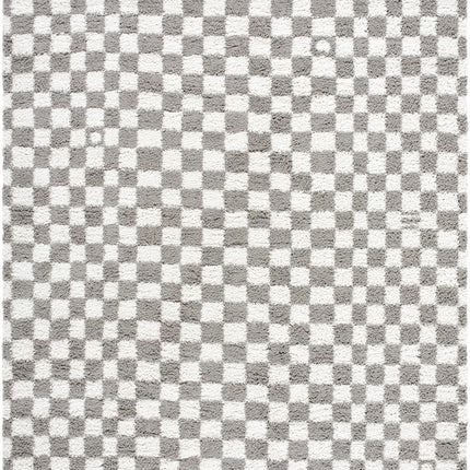 Kieu Taupe Checkered Plush Rug Rugs TriadCommerceInc 7'10" x 10' Rectangle