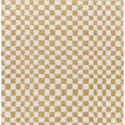 Kieu Mustard & Ivory Checkered Area Rug Rugs TriadCommerceInc