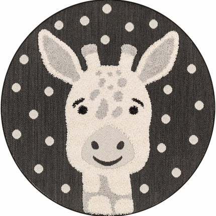 Kids Giraffe Animal Print Nursery Area Rug - Clearance Rugs TriadCommerceInc 5'3" Round