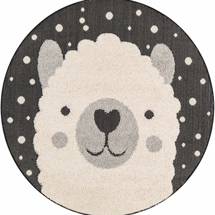Kids Llama Animal Print Nursery Area Rug - Clearance Rugs TriadCommerceInc 5'3" Round