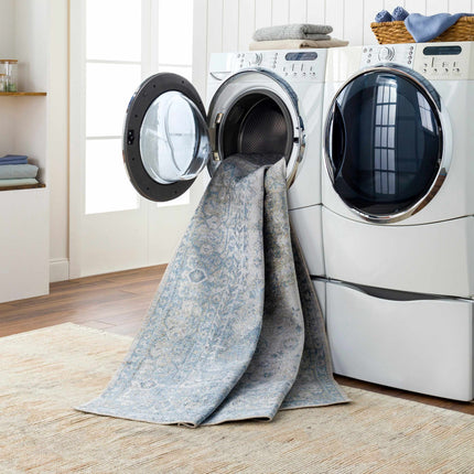 Gael Blue Flat Pile Washable Rug Rugs TriadCommerceInc