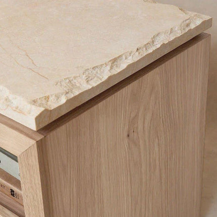 Sofita Marble Nightstand - White Oak End Tables TriadCommerceInc