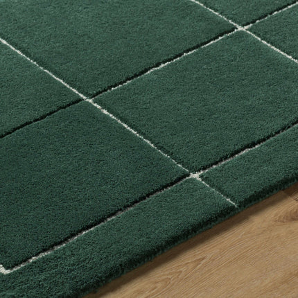 Siarl Green Checkered Area Rug Rugs TriadCommerceInc