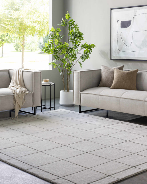 Siarl Gray Checkered Area Rug Rugs TriadCommerceInc