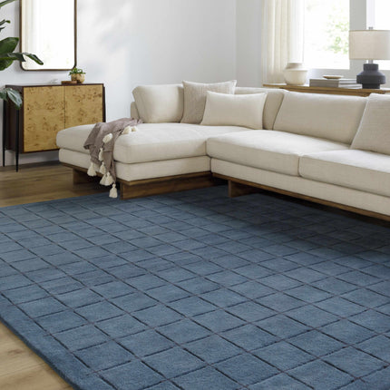 Sanvi Navy Wool Area Rug Rugs TriadCommerceInc