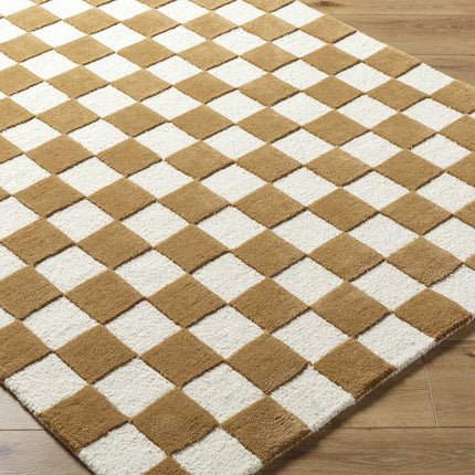 Timin Camel Checkered Area Rug Rugs TriadCommerceInc