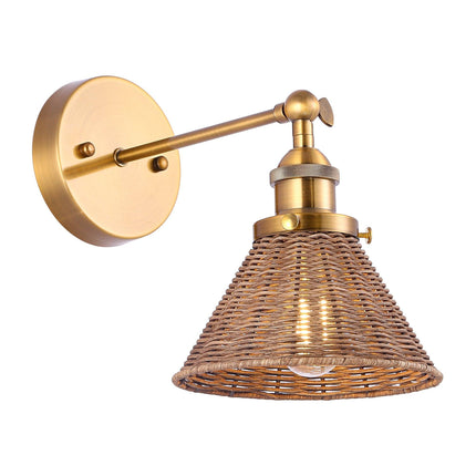 1-Light Wall sconce with Rattan Shade TriadCommerceInc