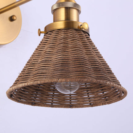 1-Light Wall sconce with Rattan Shade TriadCommerceInc