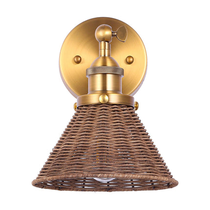 1-Light Wall sconce with Rattan Shade TriadCommerceInc