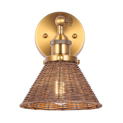 1-Light Wall sconce with Rattan Shade TriadCommerceInc