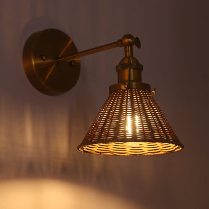 1-Light Wall sconce with Rattan Shade TriadCommerceInc