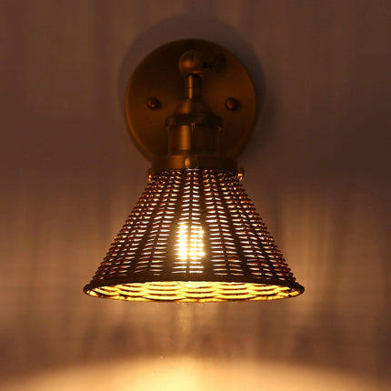 1-Light Wall sconce with Rattan Shade TriadCommerceInc