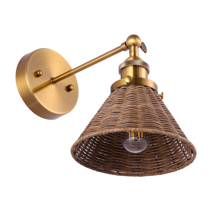 1-Light Wall sconce with Rattan Shade TriadCommerceInc