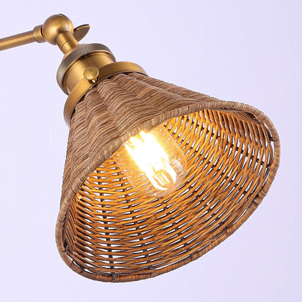 1-Light Wall sconce with Rattan Shade TriadCommerceInc