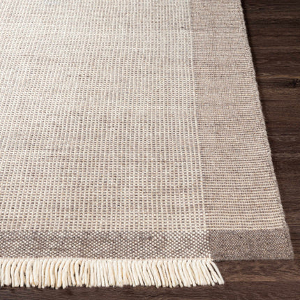 Joelle Beige Grid Wool Rug Rugs TriadCommerceInc