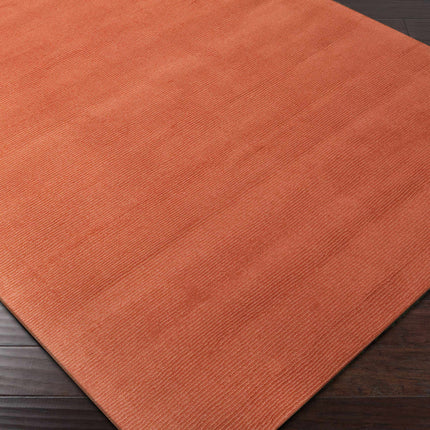 Brockton Solid Wool Orange Area Rug Rugs TriadCommerceInc