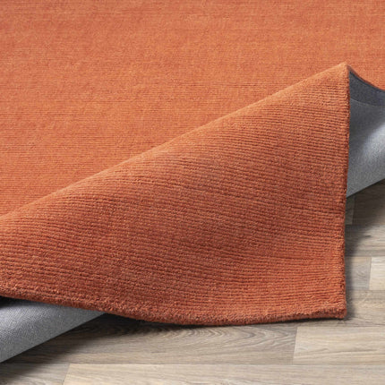 Brockton Solid Wool Orange Area Rug Rugs TriadCommerceInc