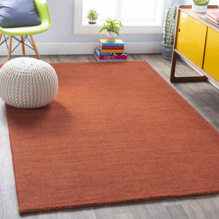 Brockton Solid Wool Orange Area Rug Rugs TriadCommerceInc