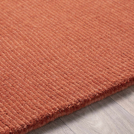 Brockton Solid Wool Orange Area Rug Rugs TriadCommerceInc