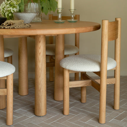 Round Topa Topa Dining Table - Warm Oak Kitchen & Dining Room Tables TriadCommerceInc
