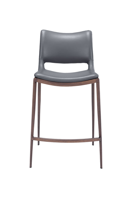 Ace Counter Stool (Set of 2) Dark Gray & Walnut Counter Stools TriadCommerceInc   