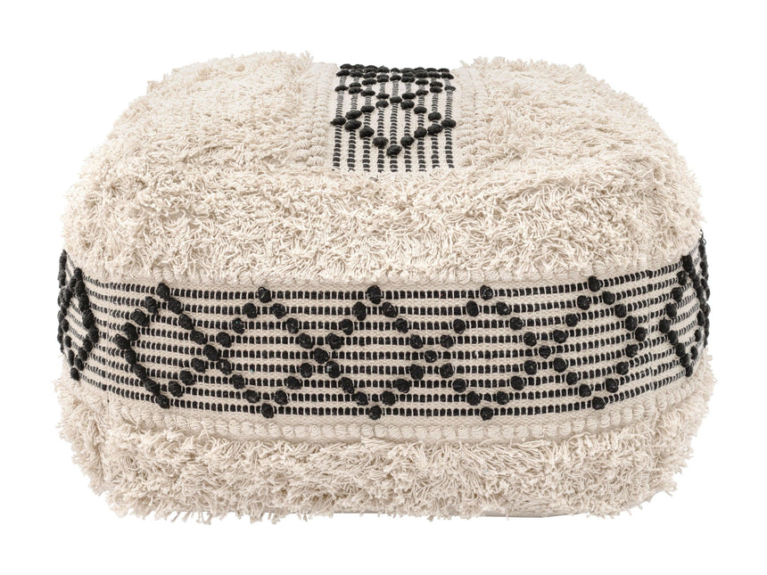 Pisco Ottoman Beige & Black Ottomans TriadCommerceInc   