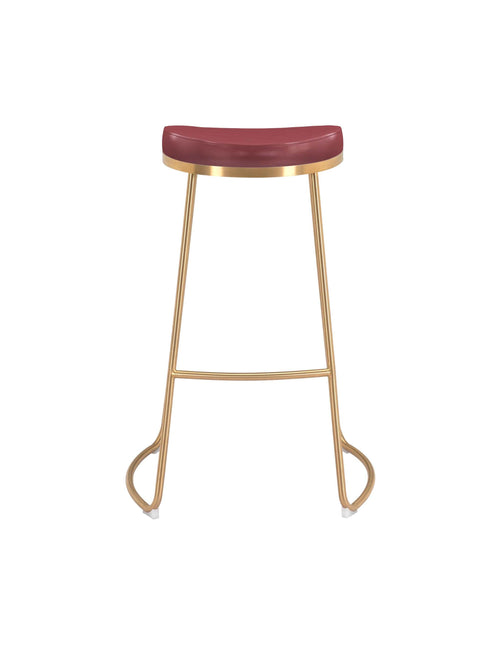Bree Barstool (Set of 2) Burgundy & Gold Barstools TriadCommerceInc   