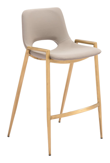 Desi Counter Stool (Set of 2) Beige & Gold Counter Stools TriadCommerceInc Default Title  