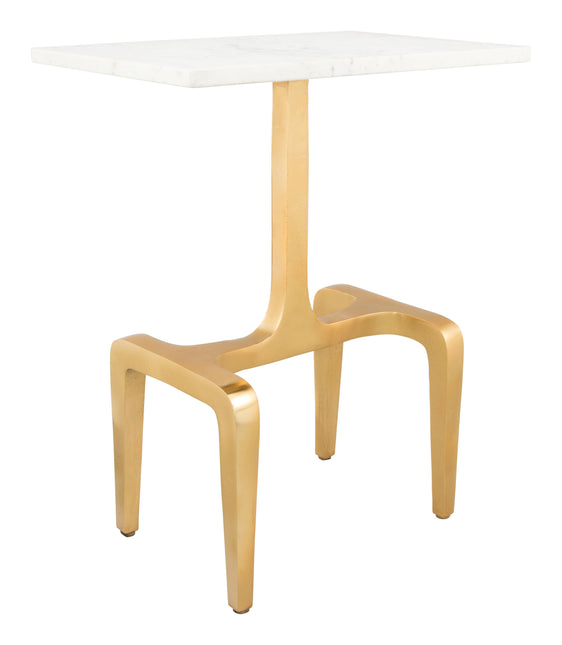 Clement Side Table White & Gold Side Tables TriadCommerceInc Default Title  