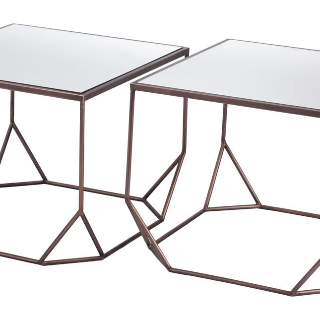 Arzon Coffee Table Set (2-Piece) Bronze Coffee Tables TriadCommerceInc   