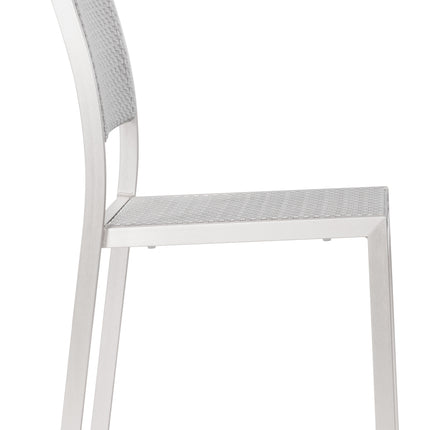 Metropolitan Armless Dining Chair (Set of 2) Gray & Silver Seating TriadCommerceInc   