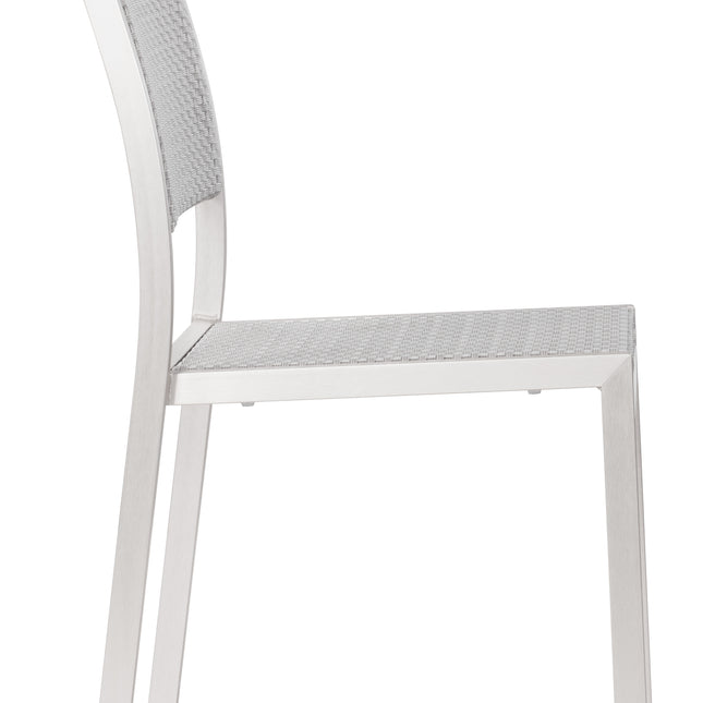 Metropolitan Armless Dining Chair (Set of 2) Gray & Silver Seating TriadCommerceInc   