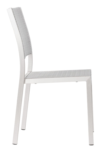 Metropolitan Armless Dining Chair (Set of 2) Gray & Silver Seating TriadCommerceInc   