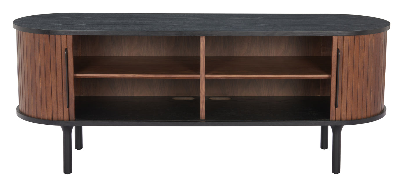 Koriana Entertainment Stand Black & Walnut Storage TriadCommerceInc   