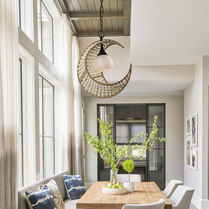 1-Light Farmhouse Boho Pendant Lighting for Home Decor Home Decor > Lighting > Ceiling Lights > Pendant Lights TriadCommerceInc