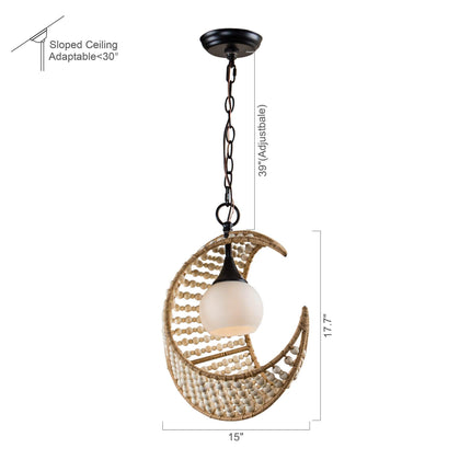 1-Light Farmhouse Boho Pendant Lighting for Home Decor Home Decor > Lighting > Ceiling Lights > Pendant Lights TriadCommerceInc