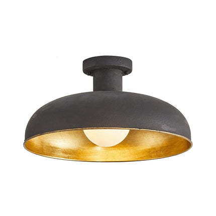 Vintage 1-Light Industrial Flush Mount Ceiling Light Home Decor > Lighting > Ceiling Lights TriadCommerceInc Black