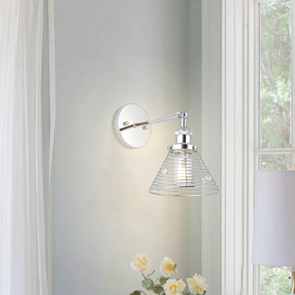 1-Light Modern Silver Wall Scone Light for Bedroom Home Decor > Lighting > Wall Lighting > Wall Sconces TriadCommerceInc